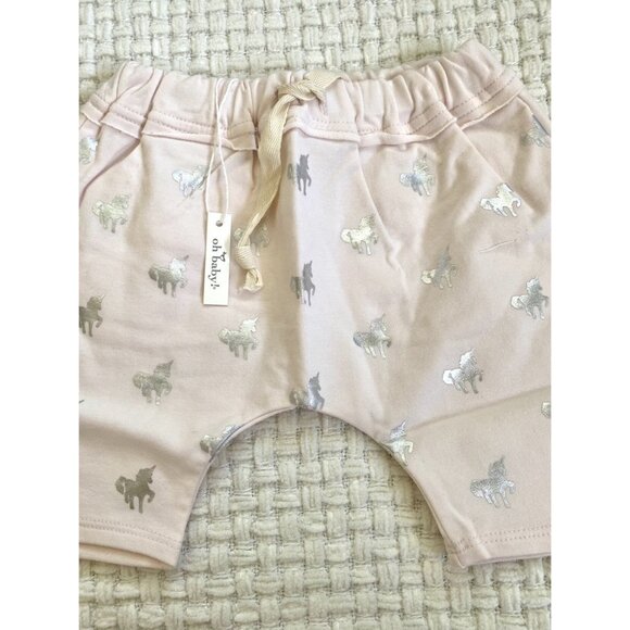 New Oh Baby! Pink And Silver Unicorn Shorts - Picture 2 of 4